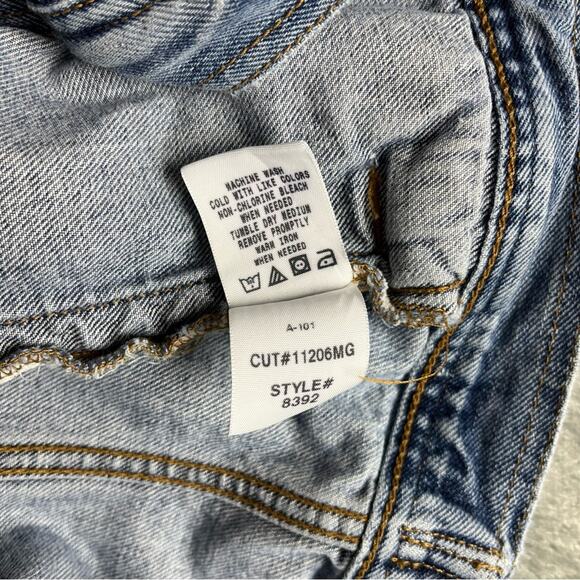 American Eagle Vintage Y2K Jean Jacket Large Distressed Denim Classic Grunge - Picture 9 of 15